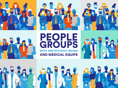 People Groups crowd doctors illustration medical equipe nurse pandemic people people illustration pop art society staff startup team teamwork vectorart