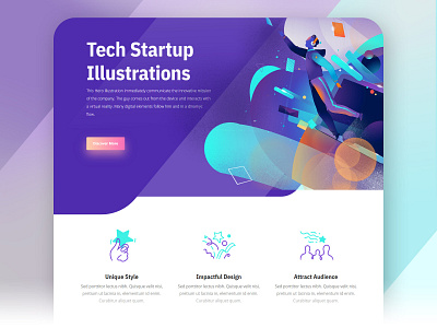 Tech Startup Design branding cool design digital startup icons illustration symbols tech company tech design ui user experience web design