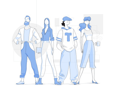 Top Team character design characters colleagues cool human resources look people professionals society startup streamline style talents vectorart