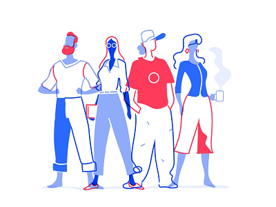 Flat Team colleagues community company friends group human resources illustration managers office people society startup talent talent scout talent scouting team team building teamwork together