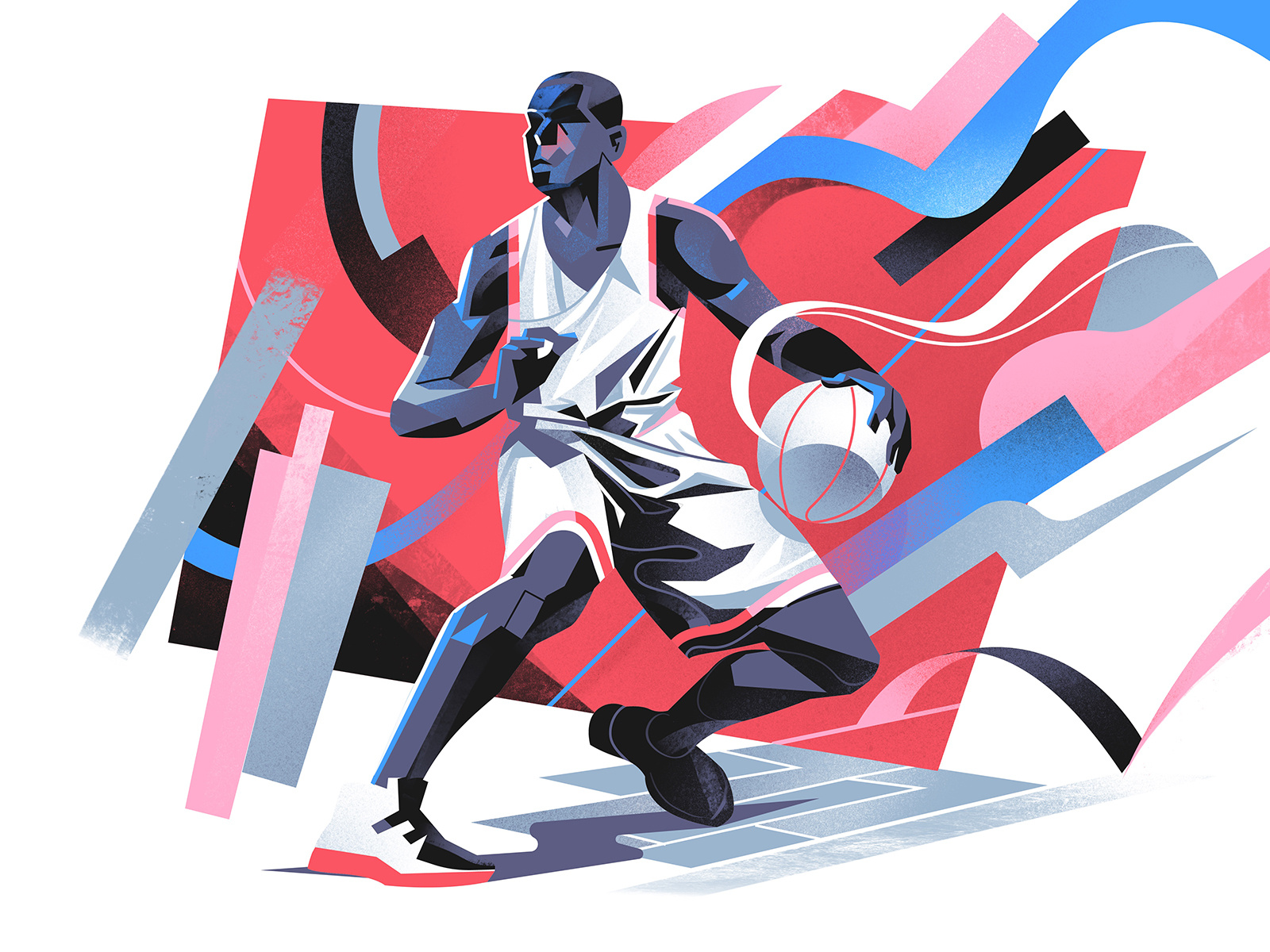 Step Back action basket basketball dynamic illustration move nba player playmaker sport