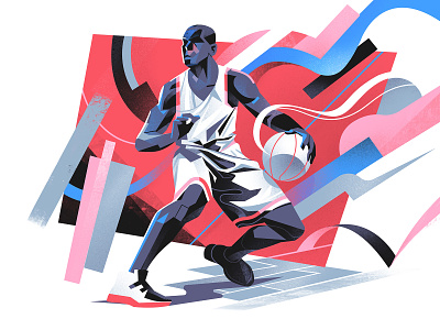 Step Back action basket basketball dynamic illustration move nba player playmaker sport