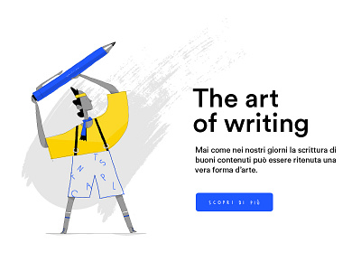 The Art of Writing copywriting illustration landing page reading vector writer writing