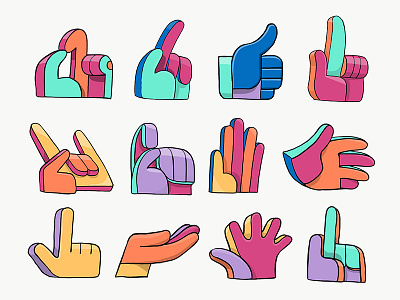 Modulo Hands combo gestures hands icons modular symbols totem