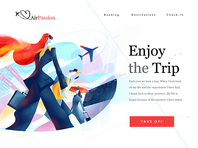 Air Passion Landing Page airport check in customer journey flying journey passengers passion take off travel trip
