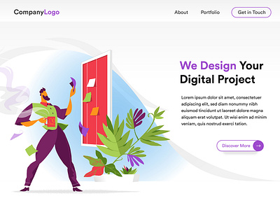 Digital Startup Project Planning - Homepage homepage landing page planning scrum board startup template theme design vector artwork