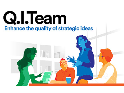 Q.I. Team brainstorming group hurca ideas innovation startup strategy team teamwork wow