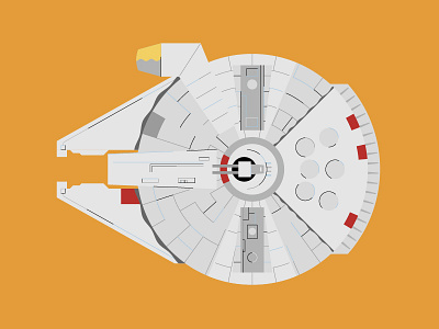 Millennium Falcon creative illustration serie set spaceship star wars