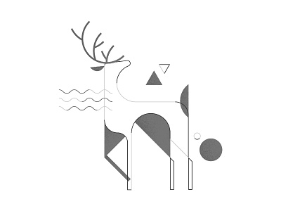 🦌 deer illustration line