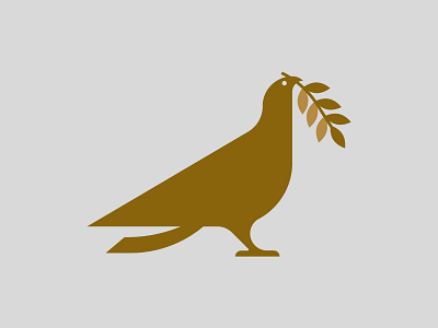 Dove animal bird branch dove green twig icon illustration