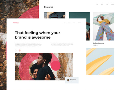 Feeling landing page branding motion graphics ui