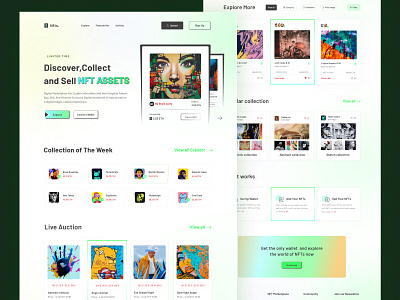 NFT Landing Page Design digital art nft digital art landing page landing page design nft nft home page design nft lading page web design nft landing page design nft landing page website nft market place website nft web template nft web ui web ui