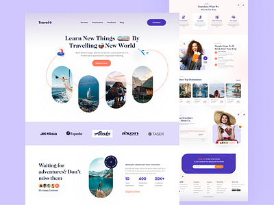 Travel agency landing page design creative design design agency digital design landing page travel travel agency travel agency header design travel agency home page design travel agency ui travel agency web template travel agency web ui travel agency website design web template web ui