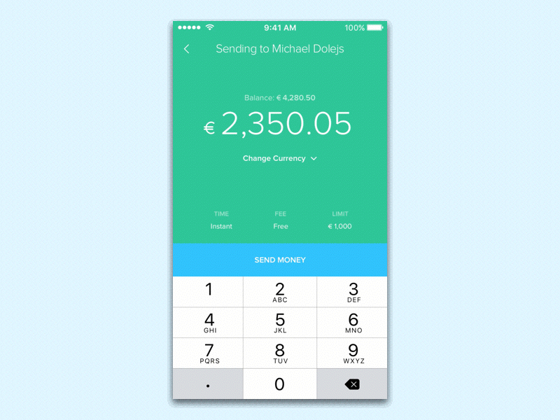 Ozan / Wallet App - Send Money