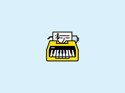 Songwriter icon music orange piano typewriter