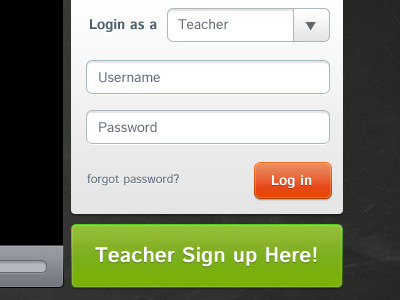 UClass log in button log in password sign up ui username