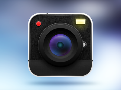 Cameshot app camera flash icon icon app ipad iphone leather old camera texture ui ux