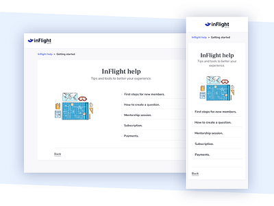Inflight help aceleradoras app blue design edication emprendedor inflight mentorship negocios skyblue startup ui ux webapp
