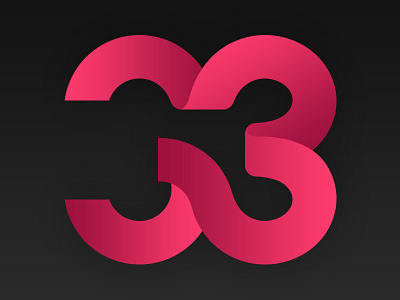 33 Logo 3 33 design icon iconic logo number top