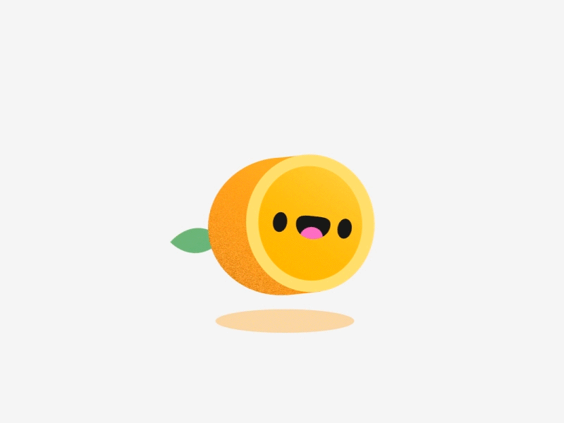 Happy little orange character fruit happy jumping kawaii motion orange