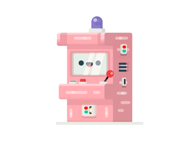Happy arcade machine arcade character cute machine