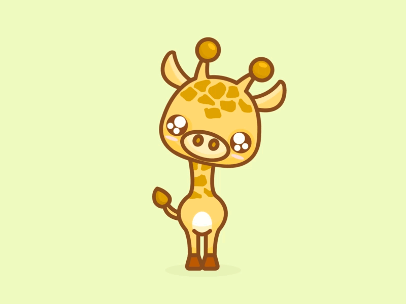 Giraffe cute giraffe happy kawaii motiongraphics swing tail