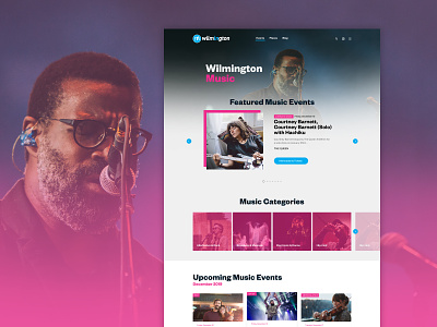 IN Wilmington website redesign branding calendar events music typography ui ux web design wilmington