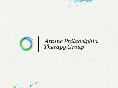 Attune Philadelphia Therapy Group Logo branding logo sentinel typography watercolor