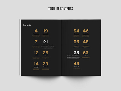 Raab Catalog - Table of Contents branding brochure editorial historical magazine print