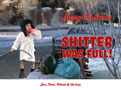 Yucis Family Christmas Card 2018 christmas christmas card national lampoon photo manipulation photoshop shitter was full