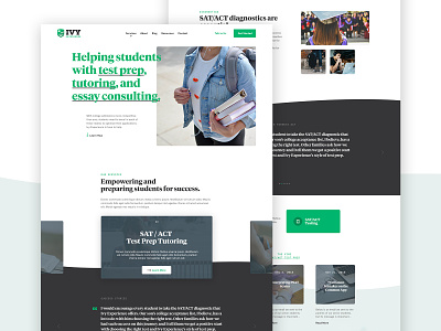 Ivy Experience Site Redesign branding education green ivy logo ui wavy wewbsite