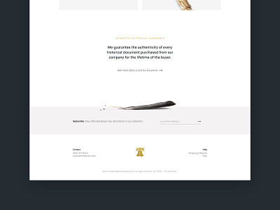 Independence Galleries Footer Study clean ui footer historical documents minimal quill