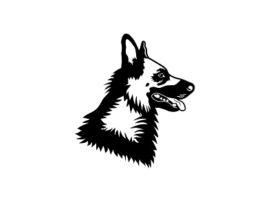 German Shepherd Dribbble animal dog furry german shepherd logo monochrome pet puppy silhouette trademark