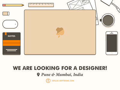 We are looking for a designer! designers gold hiring illustration india job macbook mumbai pune