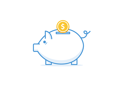 Hey Piggy icon illustration lined piggy piggy bank
