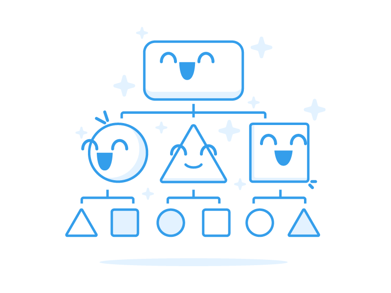 Newsletter Icons - Hierarchy shapes newsletter icon line illustration