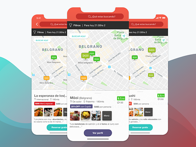 Discovery Map - design discovery interface ios map rating restorando review ui user ux