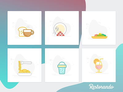 Restorando, Ilustraciones food and drink icon set ilustraciones restorando ui design