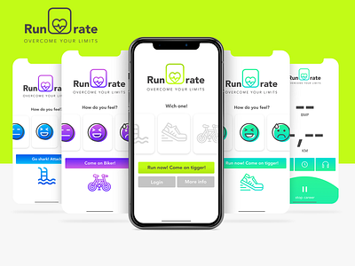 Run rate athelas cycle app design design app empty state feels ios ios x music run app run cycle sport app swim app ui ux design wireframes