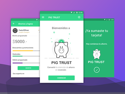 Pig Trust - Save money android finance app gamification save money ui ux design