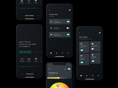 MLS App® - Smarthome ai android app app dark ui flat design flater icon set interaction mobile personal assistant responsive design smart devices smarthome ui ux