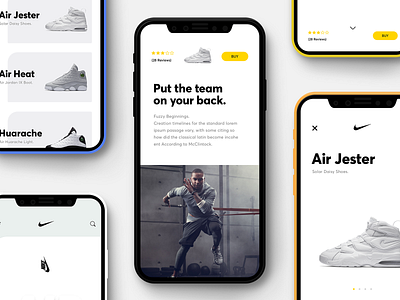 Nike® - Layout app app concept cards color design interaction mobile mobile app design nike shoes typography ui ux visual web