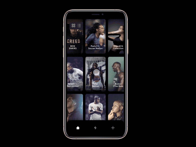 Sport Museum® - Layout ai app app concept cards champions color design football grid interaction invision invision studio app invisionstudio mobile mobile app design nike nike air sport ui ux