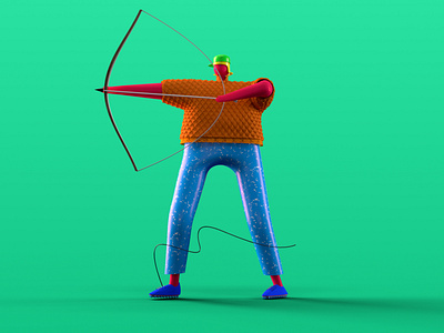 Archer 36dayoftype 36days 3d aim archer art artwork character letter outdoor sport