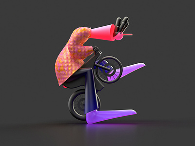 Letter E - enduro 3d illustration bike character character design enduro letter rendering sport