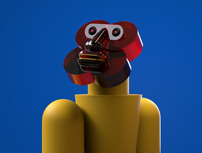 Digital animal 3d 3d illustration character modelling monkey redshift rendering