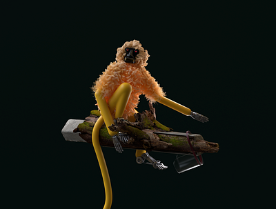 The forsaken 3d 3d illustration c4d character illustration modelling monkey prosthetic redshift rendering robot