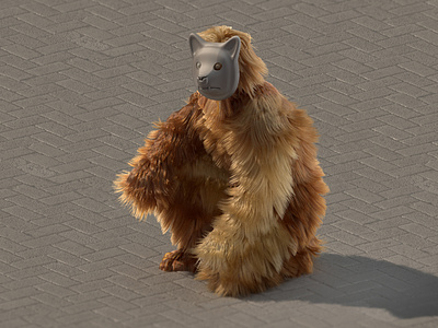 3d furry fluffy character