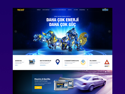 İnci Akü Web Design blue design ui ux webdesign website
