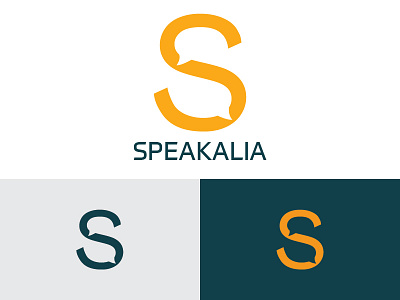 Speakalia logo concept chat concept logo minimalist speak